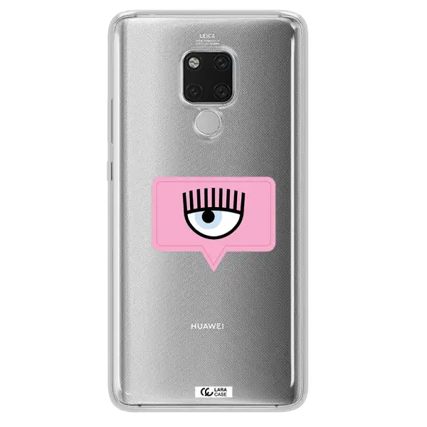 A Pink Chat Bubble With Eye And Eyelashes Huawei Mate 20X Clear Tpu Case