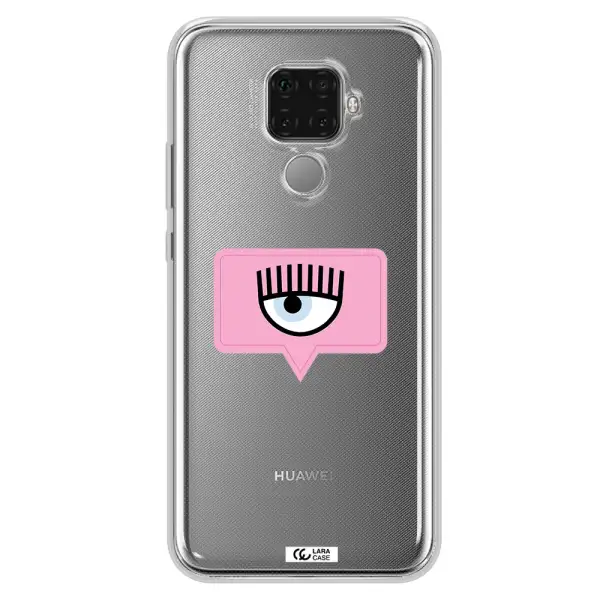 A Pink Chat Bubble With Eye And Eyelashes Huawei Mate 30 Lite Clear Tpu Case