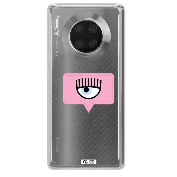 A Pink Chat Bubble With Eye And Eyelashes Huawei Mate 30 Pro Clear Tpu Case