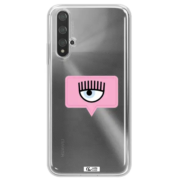 A Pink Chat Bubble With Eye And Eyelashes Huawei Nova 5T Clear Tpu Case