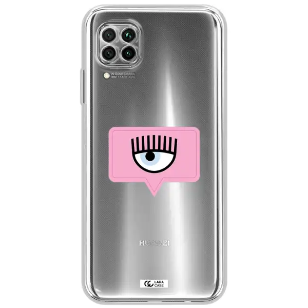A Pink Chat Bubble With Eye And Eyelashes Huawei Nova 7I Clear Tpu Case