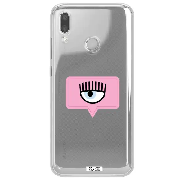 A Pink Chat Bubble With Eye And Eyelashes Huawei P Smart 2019 Clear Tpu Case