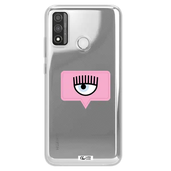 A Pink Chat Bubble With Eye And Eyelashes Huawei P Smart 2020 Clear Tpu Case