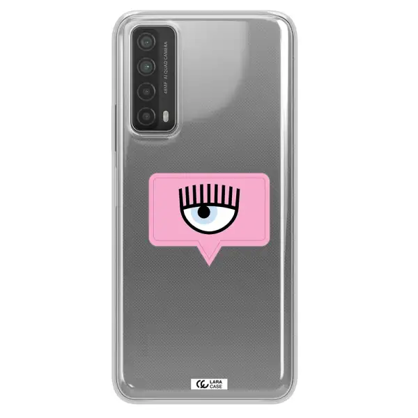 A Pink Chat Bubble With Eye And Eyelashes Huawei P Smart 2021 Clear Tpu Case