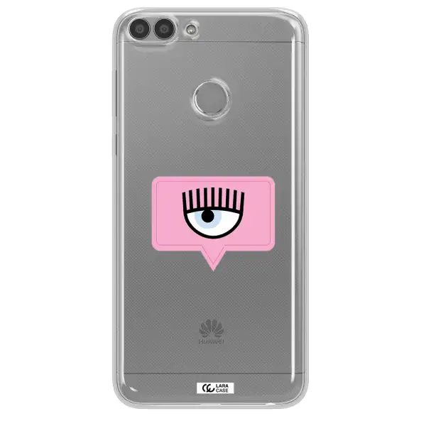 A Pink Chat Bubble With Eye And Eyelashes Huawei P Smart Clear Tpu Case