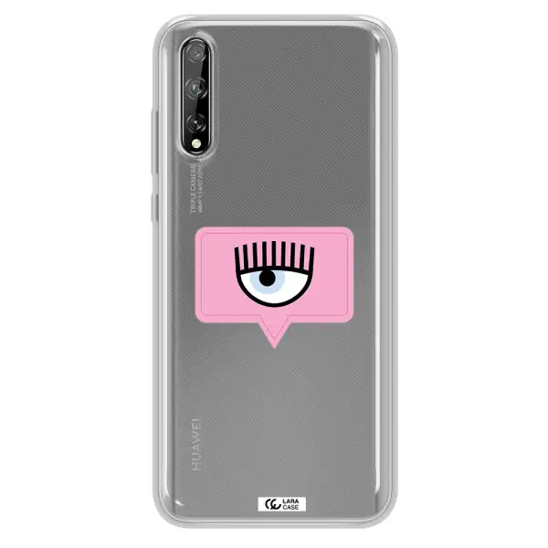 A Pink Chat Bubble With Eye And Eyelashes Huawei P Smart S Clear Tpu Case