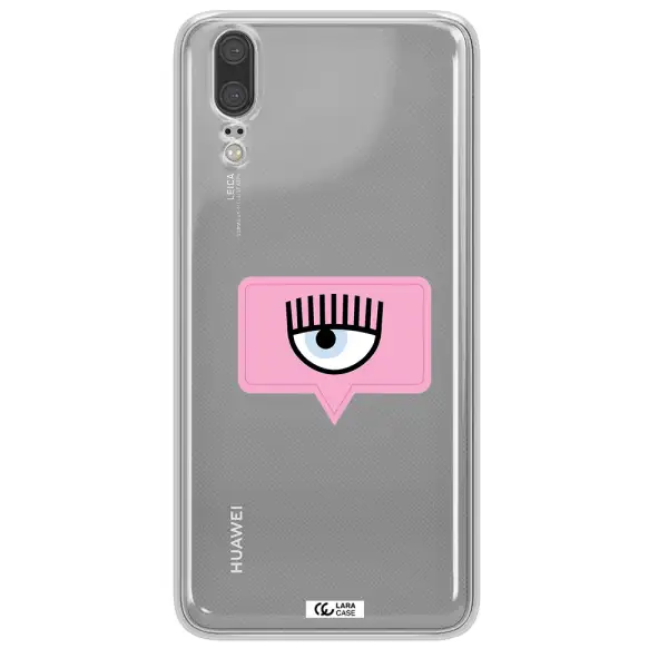 A Pink Chat Bubble With Eye And Eyelashes Huawei P20 Clear Tpu Case