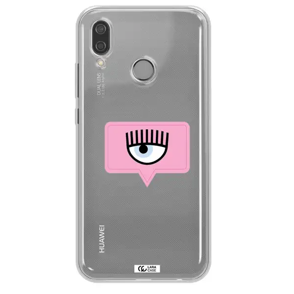 A Pink Chat Bubble With Eye And Eyelashes Huawei P20 Lite Clear Tpu Case