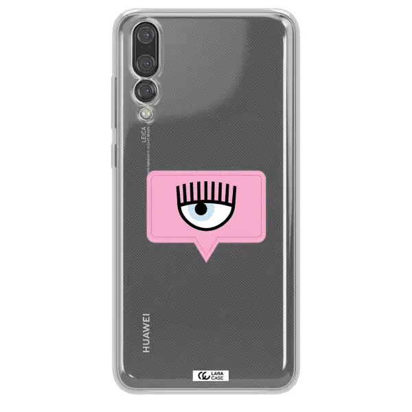 A Pink Chat Bubble With Eye And Eyelashes Huawei P20 Pro Clear Tpu Case