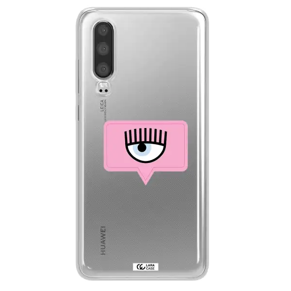 A Pink Chat Bubble With Eye And Eyelashes Huawei P30 Clear Tpu Case