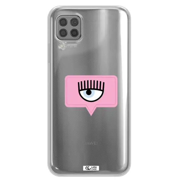 A Pink Chat Bubble With Eye And Eyelashes Huawei P40 Lite Clear Tpu Case