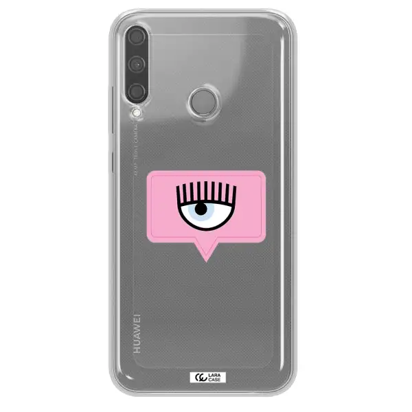 A Pink Chat Bubble With Eye And Eyelashes Huawei P40 Lite E Clear Tpu Case