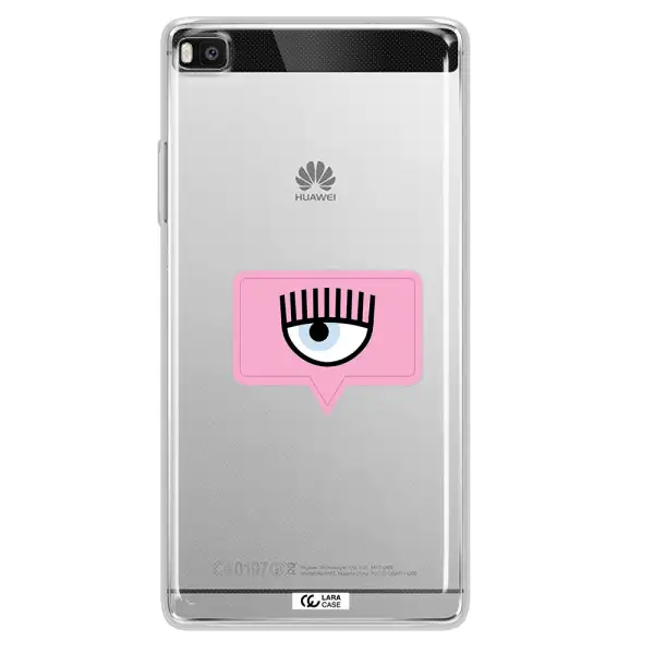 A Pink Chat Bubble With Eye And Eyelashes Huawei P8 Clear Tpu Case