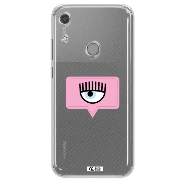 A Pink Chat Bubble With Eye And Eyelashes Huawei Y6S Clear Tpu Case