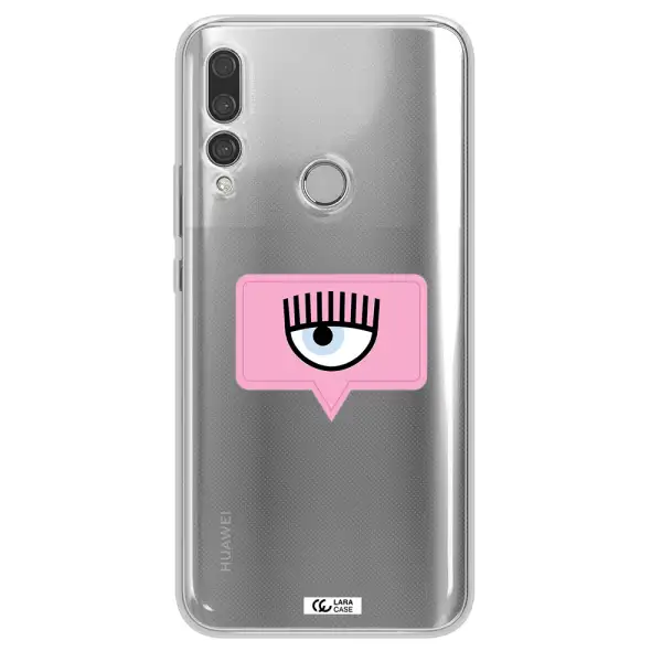 A Pink Chat Bubble With Eye And Eyelashes Huawei Y9 Prime 2019 Clear Tpu Case
