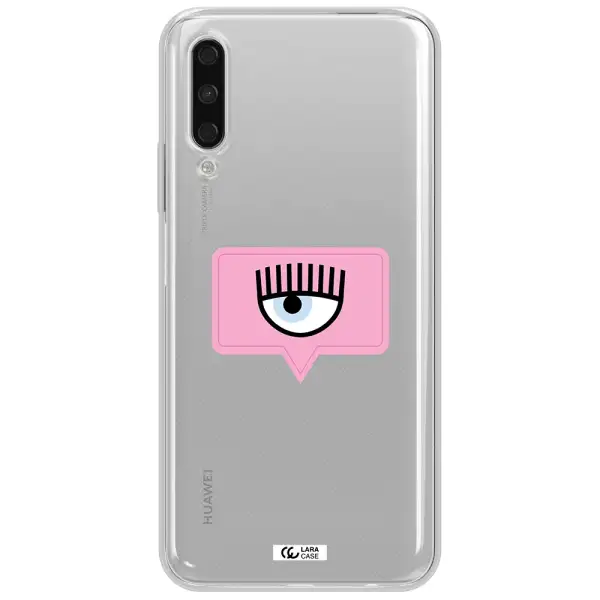 A Pink Chat Bubble With Eye And Eyelashes Huawei Y9S Clear Tpu Case