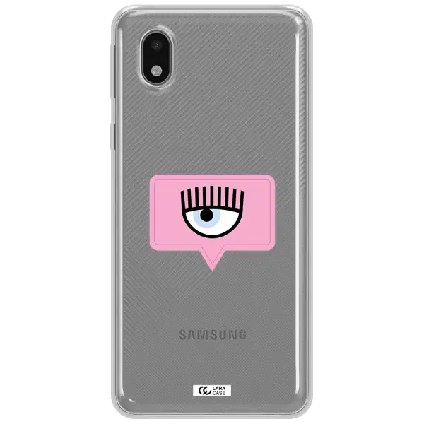 A Pink Chat Bubble With Eye And Eyelashes Samsung A01 Core Clear Tpu Case