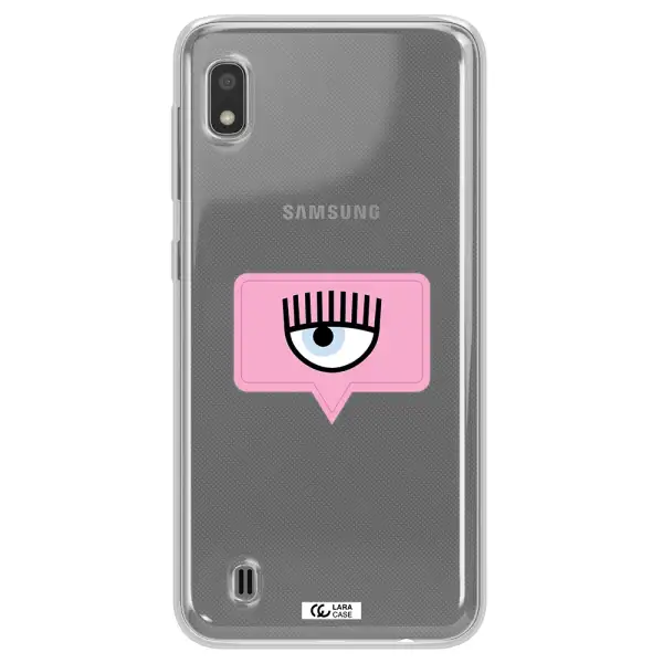 A Pink Chat Bubble With Eye And Eyelashes Samsung A10 Clear Tpu Case