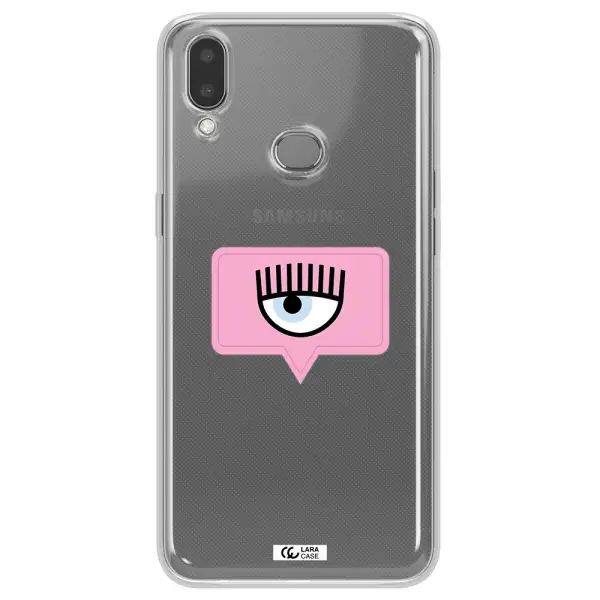 A Pink Chat Bubble With Eye And Eyelashes Samsung A10S Clear Tpu Case