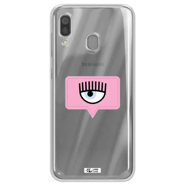 A Pink Chat Bubble With Eye And Eyelashes Samsung A30 Clear Tpu Case