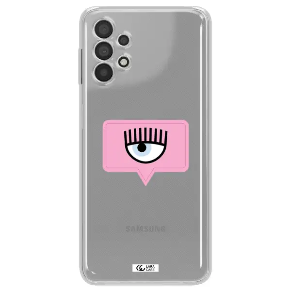 A Pink Chat Bubble With Eye And Eyelashes Samsung A32 Clear Tpu Case