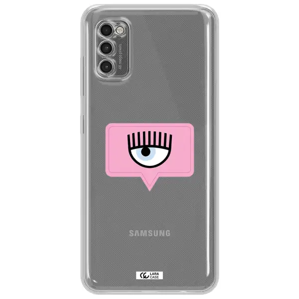 A Pink Chat Bubble With Eye And Eyelashes Samsung A41 Clear Tpu Case