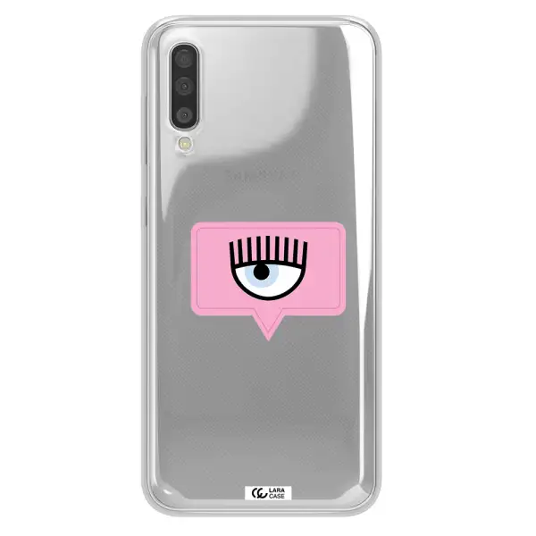 A Pink Chat Bubble With Eye And Eyelashes Samsung A50S Clear Tpu Case