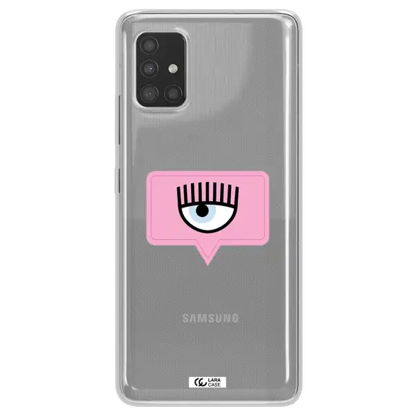 A Pink Chat Bubble With Eye And Eyelashes Samsung A51 Clear Tpu Case