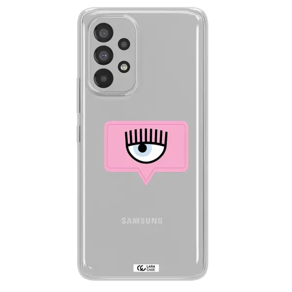 A Pink Chat Bubble With Eye And Eyelashes Samsung A53 Clear Tpu Case
