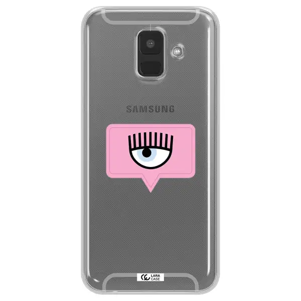 A Pink Chat Bubble With Eye And Eyelashes Samsung A6 Clear Tpu Case