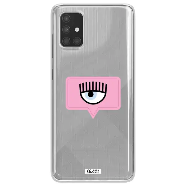 A Pink Chat Bubble With Eye And Eyelashes Samsung A71 Clear Tpu Case