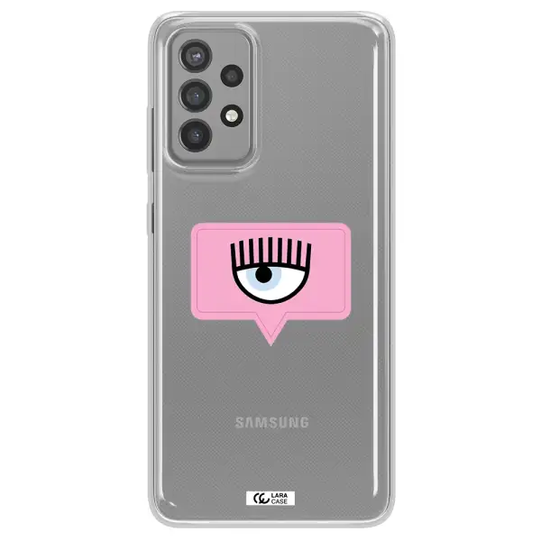 A Pink Chat Bubble With Eye And Eyelashes Samsung A72 Clear Tpu Case