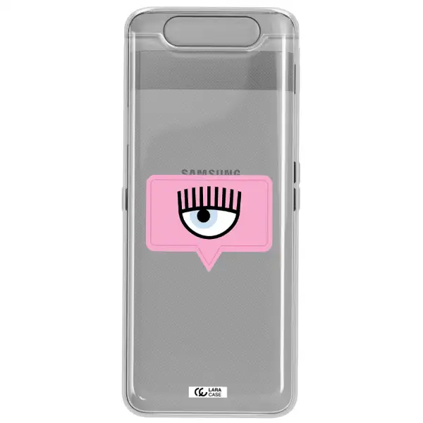 A Pink Chat Bubble With Eye And Eyelashes Samsung A80 Clear Tpu Case