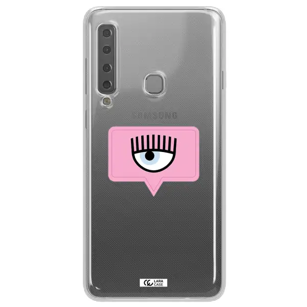 A Pink Chat Bubble With Eye And Eyelashes Samsung A9 2018 Clear Tpu Case