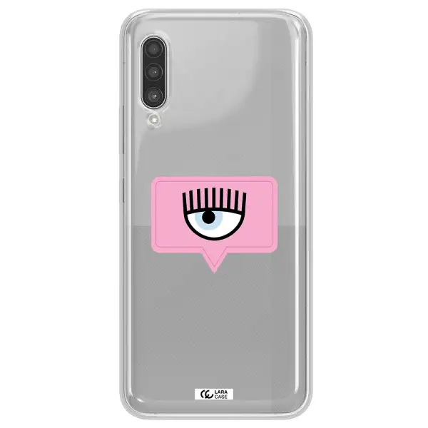 A Pink Chat Bubble With Eye And Eyelashes Samsung A90 Clear Tpu Case