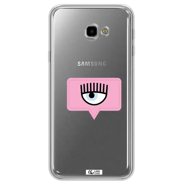 A Pink Chat Bubble With Eye And Eyelashes Samsung J4 Plus Clear Tpu Case