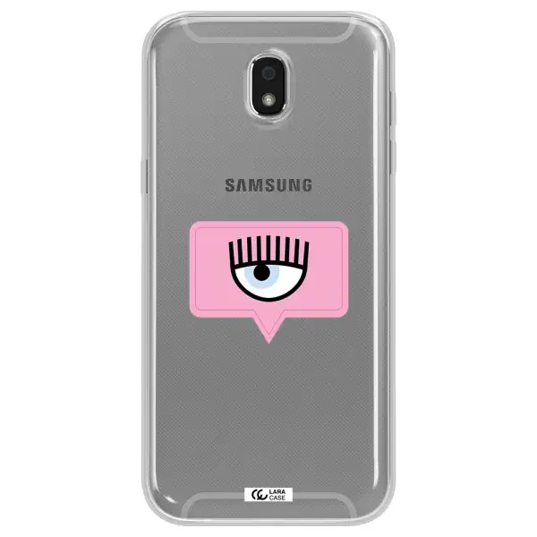 A Pink Chat Bubble With Eye And Eyelashes Samsung J5 2017 Clear Tpu Case
