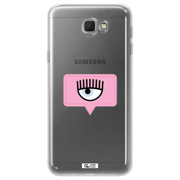 A Pink Chat Bubble With Eye And Eyelashes Samsung J5 Prime Clear Tpu Case