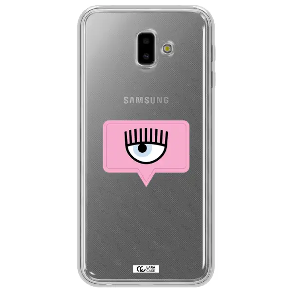 A Pink Chat Bubble With Eye And Eyelashes Samsung J6 Plus Clear Tpu Case