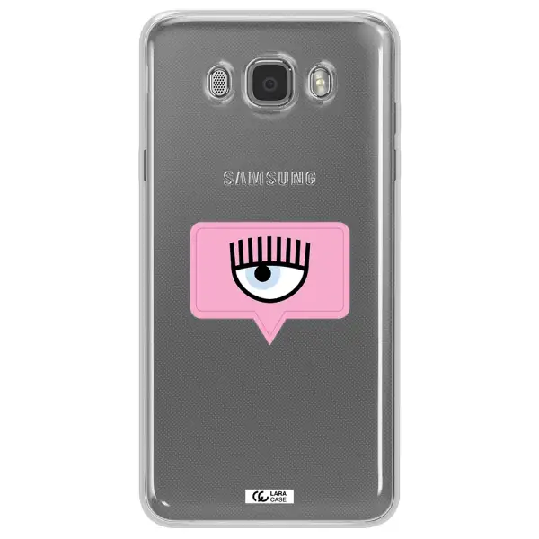 A Pink Chat Bubble With Eye And Eyelashes Samsung J7 2016 Clear Tpu Case