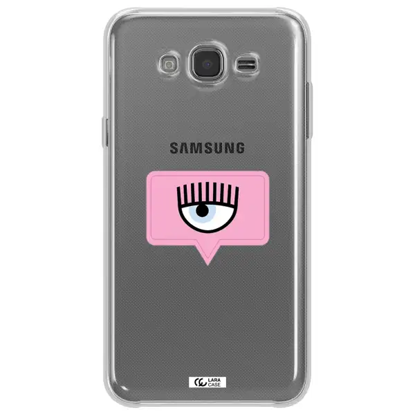 A Pink Chat Bubble With Eye And Eyelashes Samsung J7 Core Clear Tpu Case