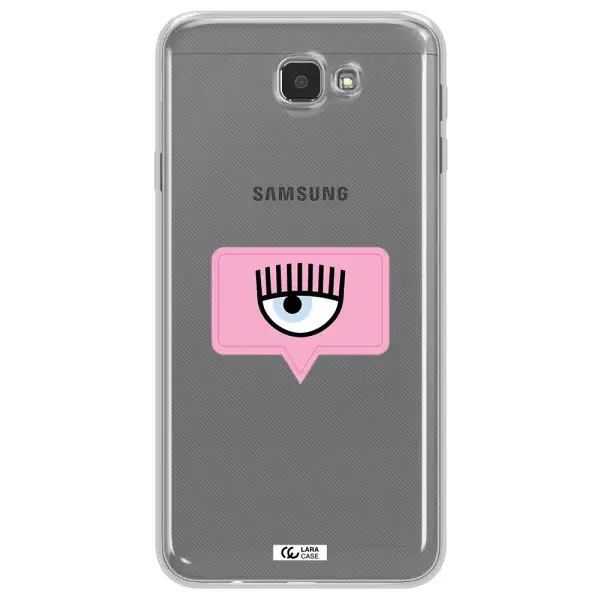 A Pink Chat Bubble With Eye And Eyelashes Samsung J7 Prim Clear Tpu Case