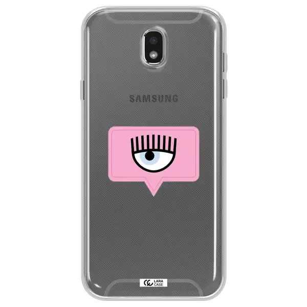 A Pink Chat Bubble With Eye And Eyelashes Samsung J7 Pro Clear Tpu Case