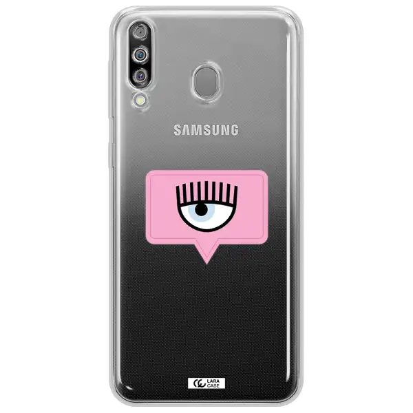 A Pink Chat Bubble With Eye And Eyelashes Samsung M30 Clear Tpu Case