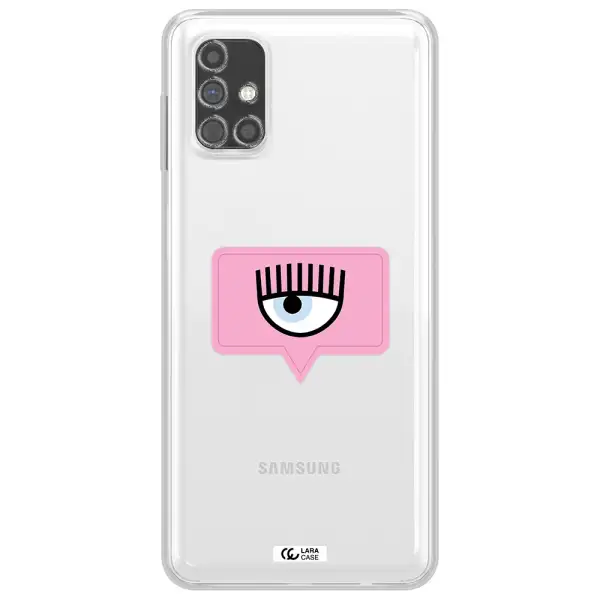 A Pink Chat Bubble With Eye And Eyelashes Samsung M31S Clear Tpu Case