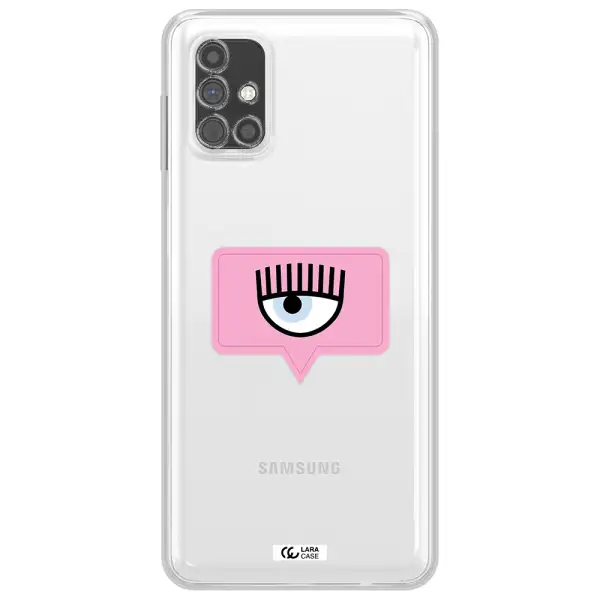 A Pink Chat Bubble With Eye And Eyelashes Samsung M51 Clear Tpu Case