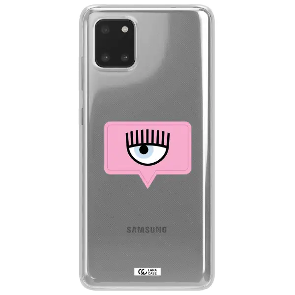 A Pink Chat Bubble With Eye And Eyelashes Samsung Note 10 Lite Clear Tpu Case