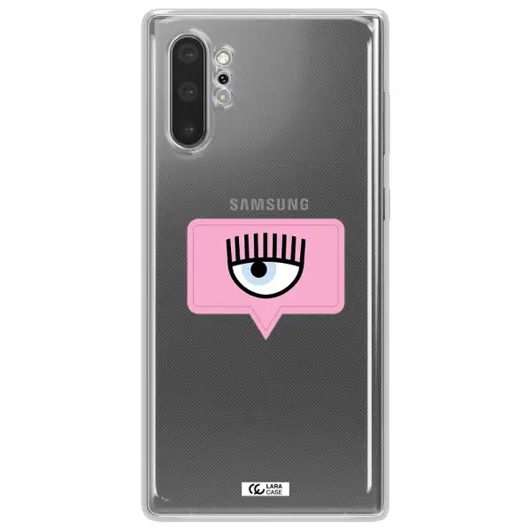 A Pink Chat Bubble With Eye And Eyelashes Samsung Note 10 Plus Clear Tpu Case