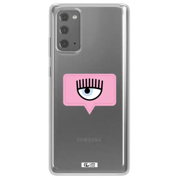 A Pink Chat Bubble With Eye And Eyelashes Samsung Note 20 Clear Tpu Case
