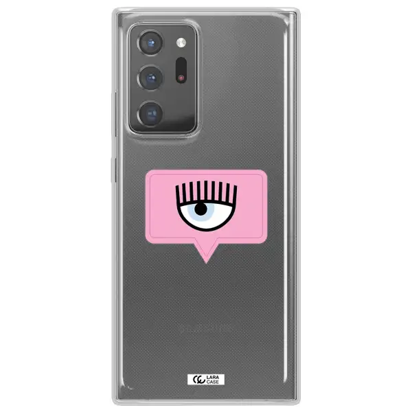 A Pink Chat Bubble With Eye And Eyelashes Samsung Note 20 Ultra Clear Tpu Case